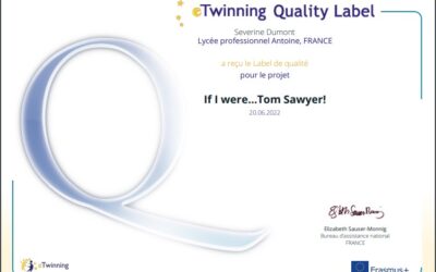 Projet eTwinning 2021-2022 « If I were…Tom Sawyer » – LP Antoine, Chenôve (21)