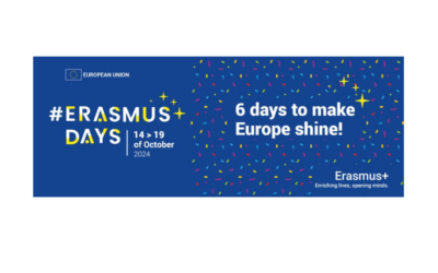 Cette année, les #ErasmusDays auront lieu du 14 au 19 octobre 2024.